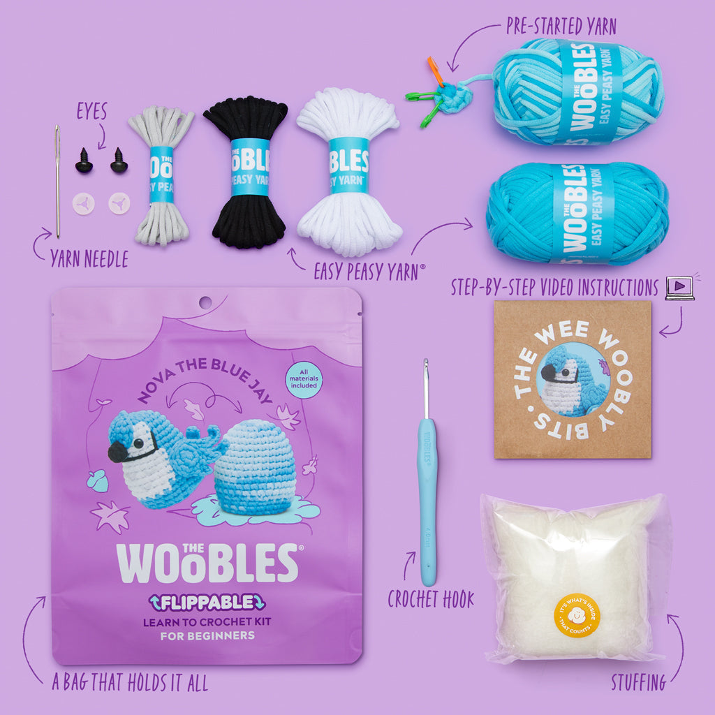 Nova the Blue Jay Crochet Kit